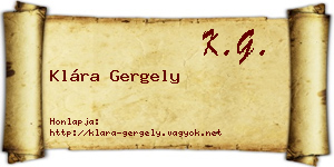 Klára Gergely névjegykártya