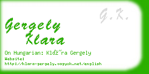 gergely klara business card